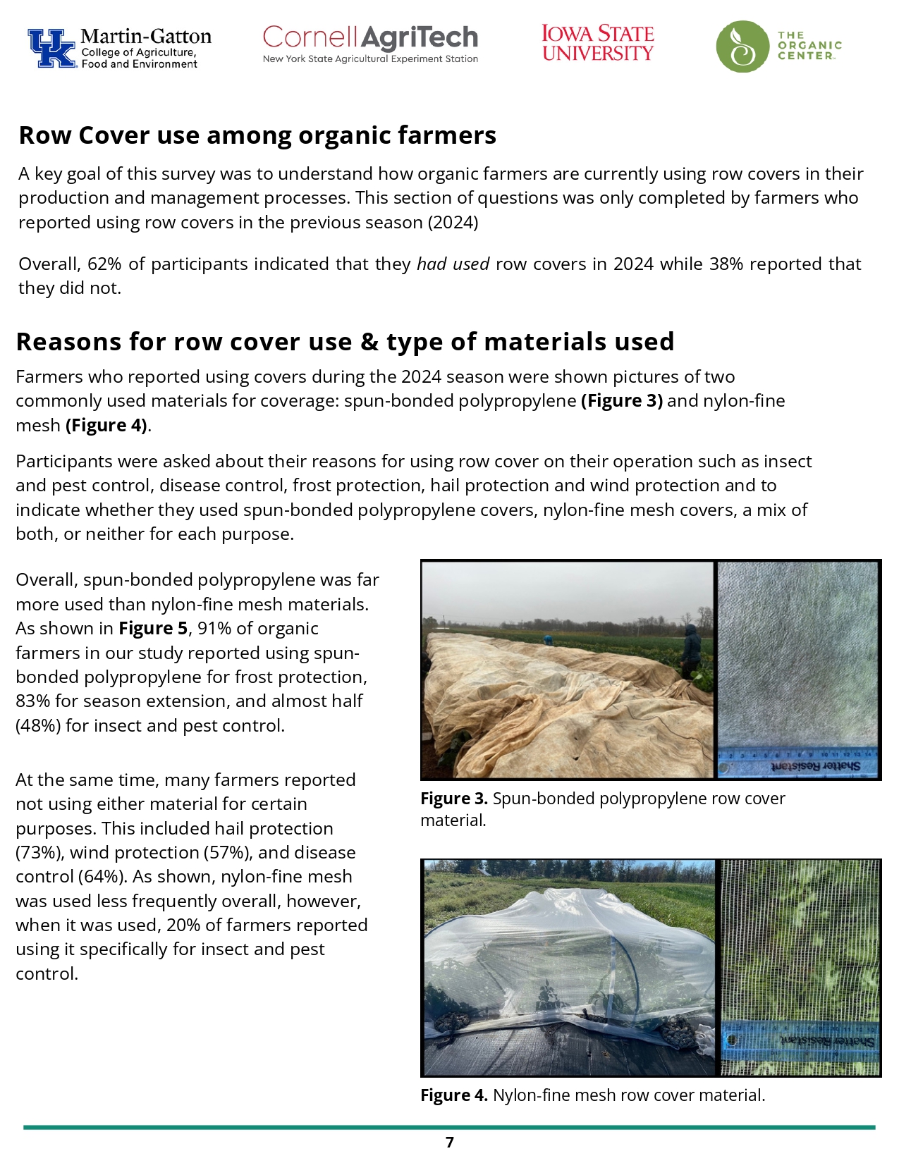 Row cover use among organic farmers data